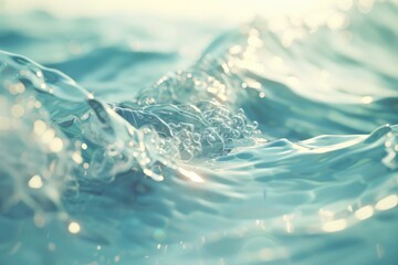 Poster - A close-up shot of a wave in the ocean with water and sunlight