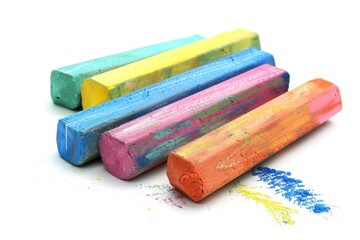 Poster - A close-up view of a box of colorful crayons, ideal for use in educational or creative contexts