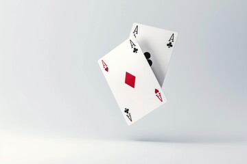 Poster - A pair of playing cards falls through the air