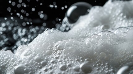Poster - A close-up shot of a cluster of bubbles, ideal for use in illustrations about childhood, playfulness, or whimsy