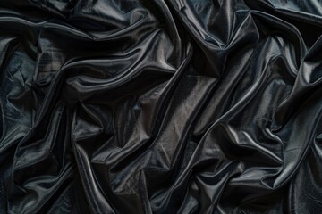 Poster - A close-up shot of a high-quality black leather cloth with intricate stitching and texture
