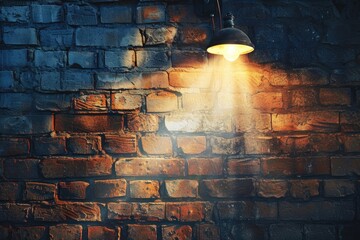 Aufkleber - A brick wall illuminated by a single light source