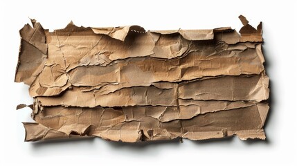 Poster - A fragment of old paper with rough edges, lying on a clean and smooth surface