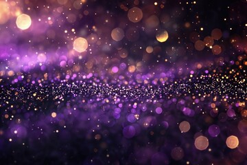 Poster - A dark purple and black background filled with colorful lights, ideal for use in sci-fi or futuristic themed projects