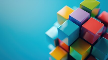 Poster - A stack of colorful cubes, great for background or design use