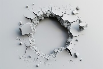 Aufkleber - A close-up shot of a wall with two holes in it, suitable for use in scenes where walls are damaged or need repair
