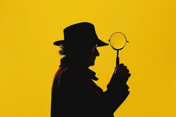 Poster - A person examining something closely with a magnifying glass