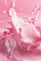 Poster - A splash of pink liquid on a pink surface