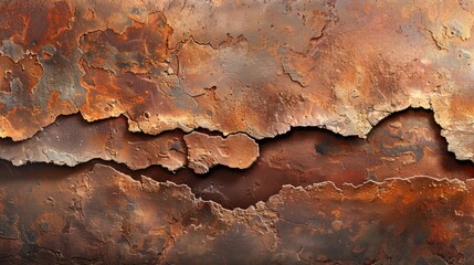 Canvas Print - A close-up shot of a rusty metal surface with intricate details and textures