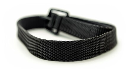 Poster - A detailed view of a watch strap on a white background, ideal for use in jewelry or accessory advertising