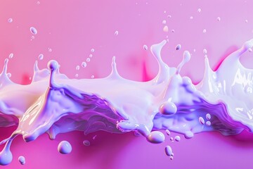 Poster - A close-up shot of a liquid splash on a pink surface, great for use in beauty or science-related contexts
