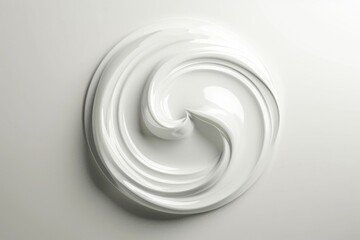 Poster - A close-up shot of a white swirl pattern on a wall, useful for decorative or design purposes