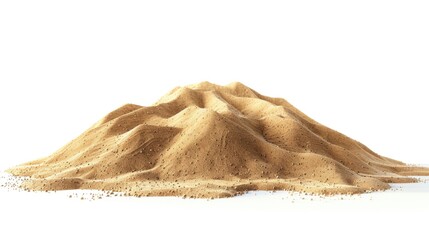 Poster - A pile of sand sits on top of a white surface, perfect for use in beach-themed designs or as a symbol of simplicity