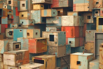 Poster - Boxes piled high, storage solution