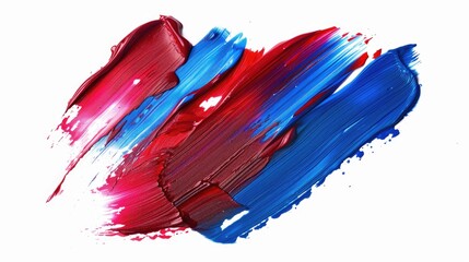 Canvas Print - A detailed view of two brush strokes in contrasting colors, ready for use in various creative projects