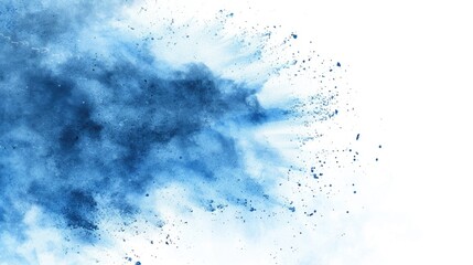 Aufkleber - A blue powder cloud suspended on a white background