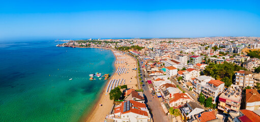 Canvas Print - Didim city beach aerial panoramic view in Turkey