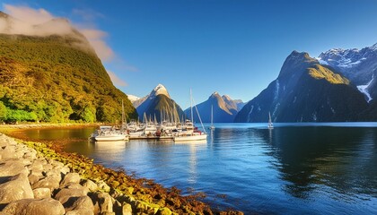 Wall Mural - milford sound new zealand