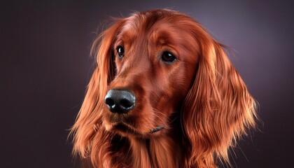 Poster - studio shot of an adorable irish setter