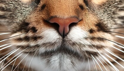 Poster - fragment of a cat s muzzle nose and moustaches close up horizontal shot