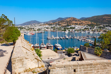 Wall Mural - The Bodrum marina aerial panoramic view in Turkey