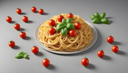 Wall Mural - Delicious Freshly cooked pasta with ripe tomatoes 5