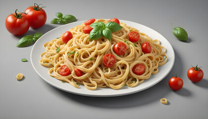 Wall Mural - Delicious Freshly cooked pasta with ripe tomatoes 4