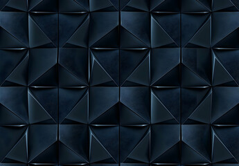 Dark geometric abstract texture featuring a seamless pattern of triangular shapes, creating a modern and sophisticated look.