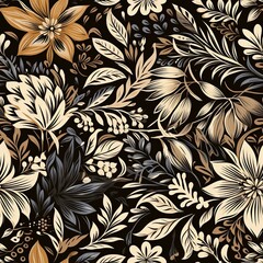 Wall Mural - abstract, seamless floral pattern