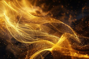 Wall Mural - a spiral of gold and black with a lot of sparkles