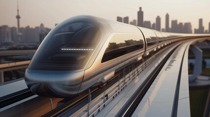 Poster - high speed bullet train based on hyper loop system 