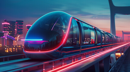 Poster - high speed bullet train based on hyper loop system 