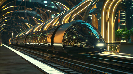 Poster - high speed bullet train based on hyper loop system 