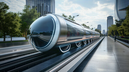 Poster - high speed bullet train based on hyper loop system 