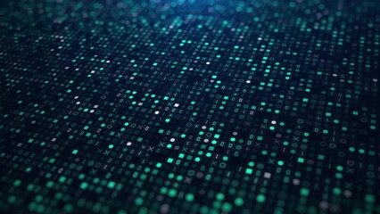 Fototapete - Technology digital data of computer code numbers binary, Technology cybersecurity abstract background 4k