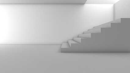 Poster - Abstract background of stairs corridors,staircases convey stories of travel.,3D rendering