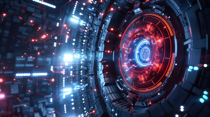 Poster - futuristic digital tech background, wallpaper 