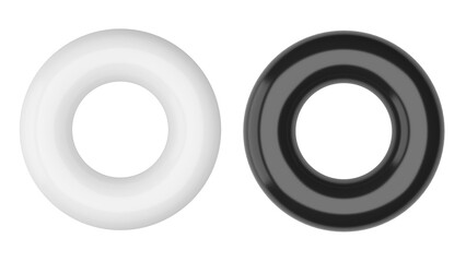 Poster - Abstract white and black circles on white background.,3d rendering