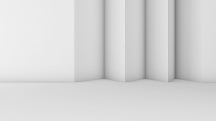 Poster - Abstract background ,white vertical shape on a red background,3d rendering