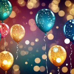 Christmas Balloons Background: Abstract sparkly balloon with light bokeh effect for all occasions Generative AI 