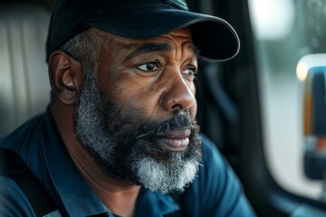 Wall Mural - Portrait of a middle aged male delivery driver