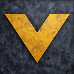 Sticker - Vibrant yellow letter v on dark background