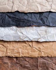 Wall Mural - Layers of crumpled paper textures
