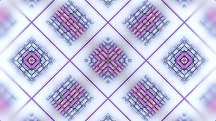 Leinwandbilder - Floating pattern of groups of colored figures. 3d rendering loop animation 4K