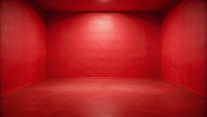 Wall Mural - Monochromatic red room with red walls and floor
