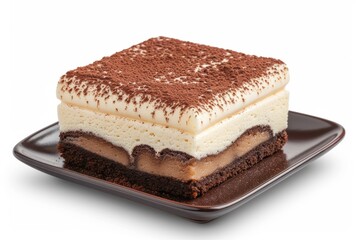 Canvas Print - Delicious layered dessert with chocolate and cream