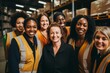 © NikoG - Group portrait of diverse female warehouse workers smiling