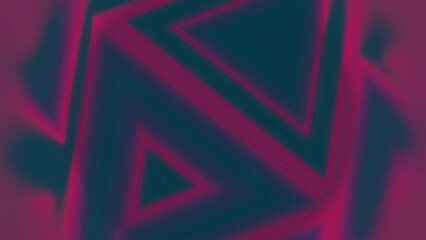 Fototapete - Waves of red color on a pattern of green triangles. 3d rendering loop animation