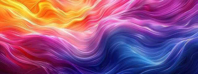 Abstract colorful wavy background with gradient color waves, 3D rendering illustration. Abstract wallpaper design for banner
