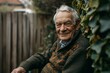 © Stocknterias - Portrait of an elderly man in the garden. Selective focus.